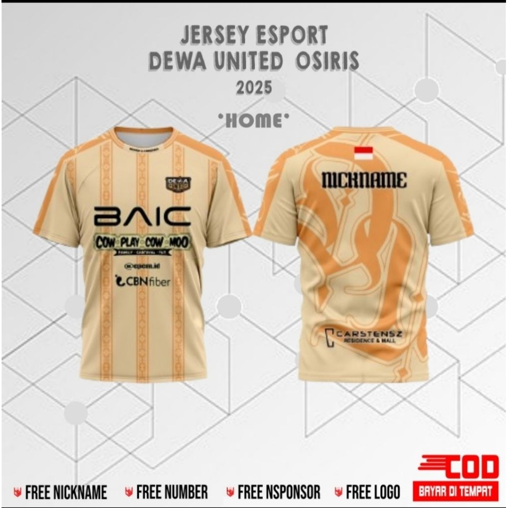 เสื้อเล่นเกม Dewa United Osiris 2025 ชื่อและหมายเลขแบบกําหนดเองฟรีสําหรับเด็กและผู้ใหญ่การพิมพ์เต็มร