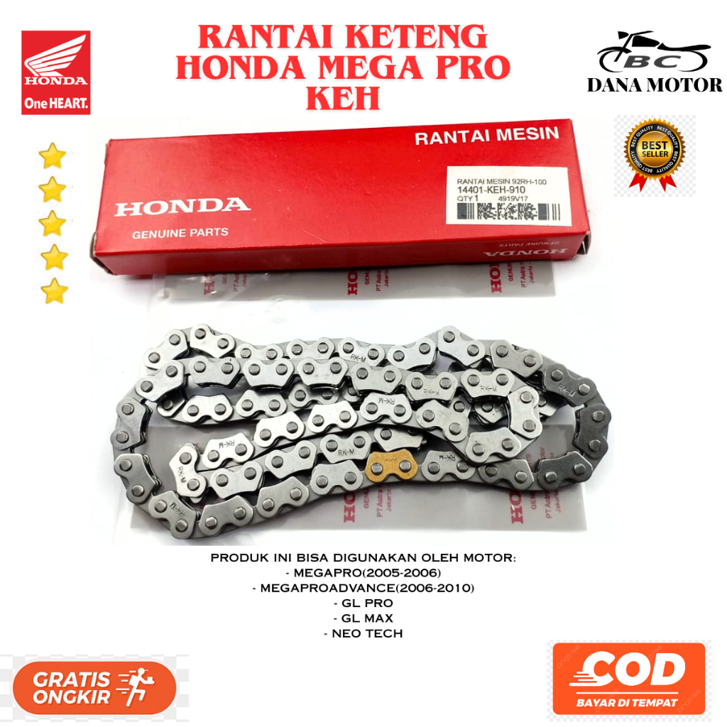 MESIN Original Mega Pro Timing Chain / Gl Pro Engine Chain / Original Premium Honda Mega Pro Kamprat