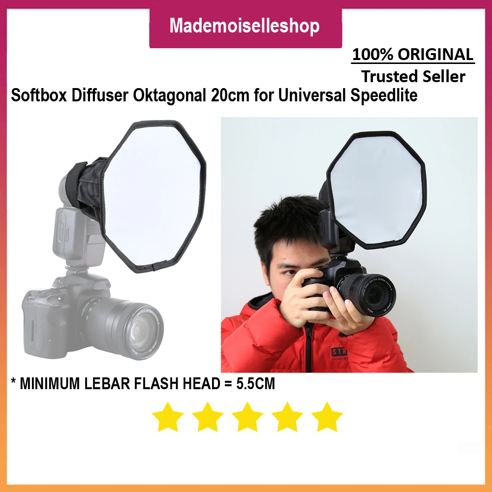 No ยี่ห้อ Flash Diffuser Okta Softbox 20 ซม. สําหรับแฟลช Godox TT600 TT520 TT685 V1 - Speedlite Flas