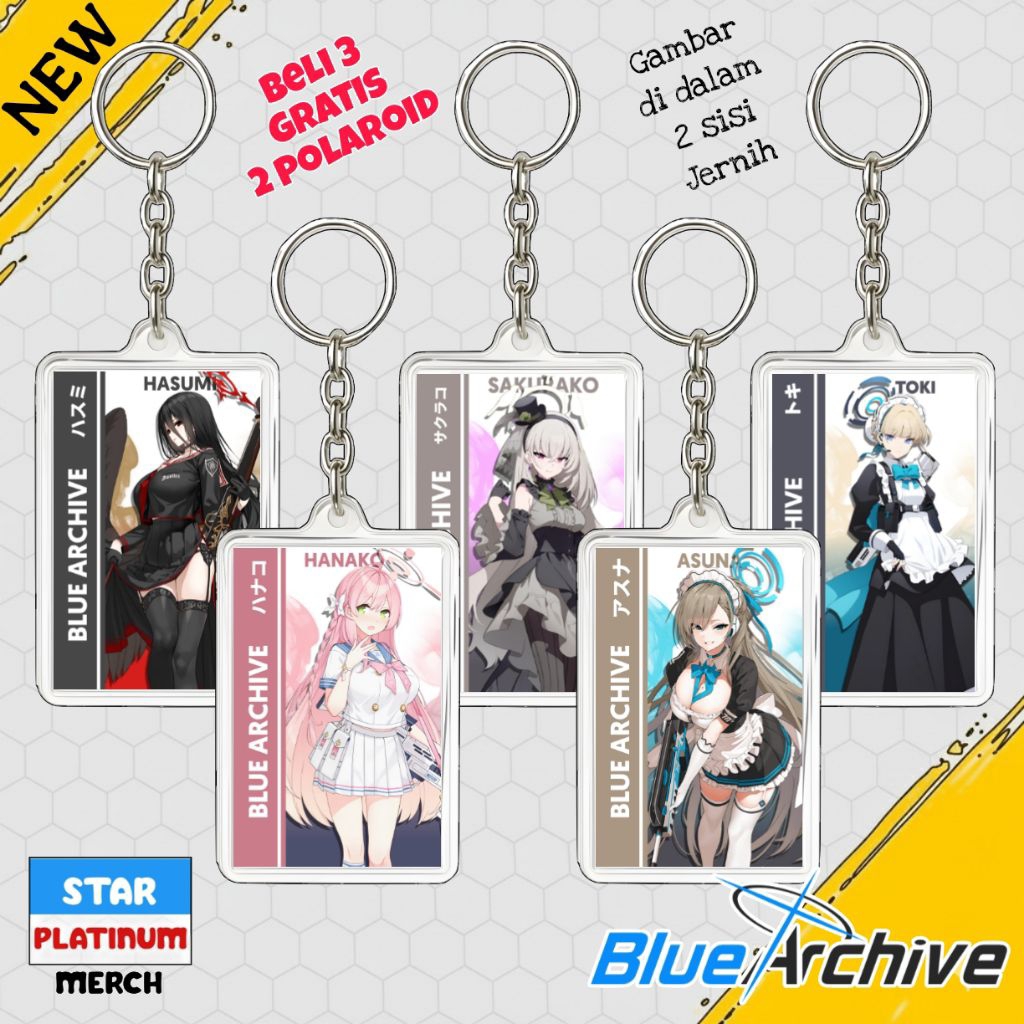 GANTUNGAN พวงกุญแจ Blue Archive - พวงกุญแจ Blue Archive - พวงกุญแจอะนิเมะเกม - พวงกุญแจฮานาโกะ - Asu