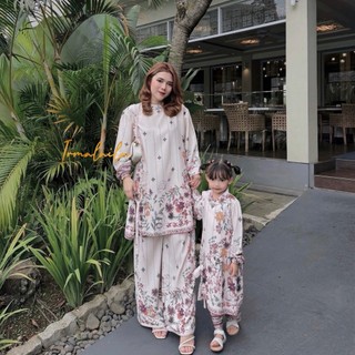 Aelin One Set Setcel Raya Wanita Atasan Tunik Wanita Lengan Panjang dan Bawah Kulot Setelan Lebaran By Irmalaila
