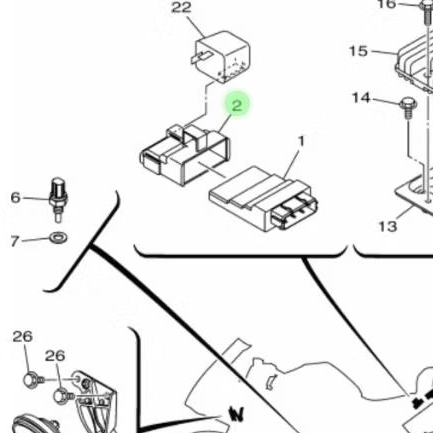 ยางวง ECU CDI Yamaha R25 MT 25 WR 155 1WD-H5546-00 ของแท้ Yamaha