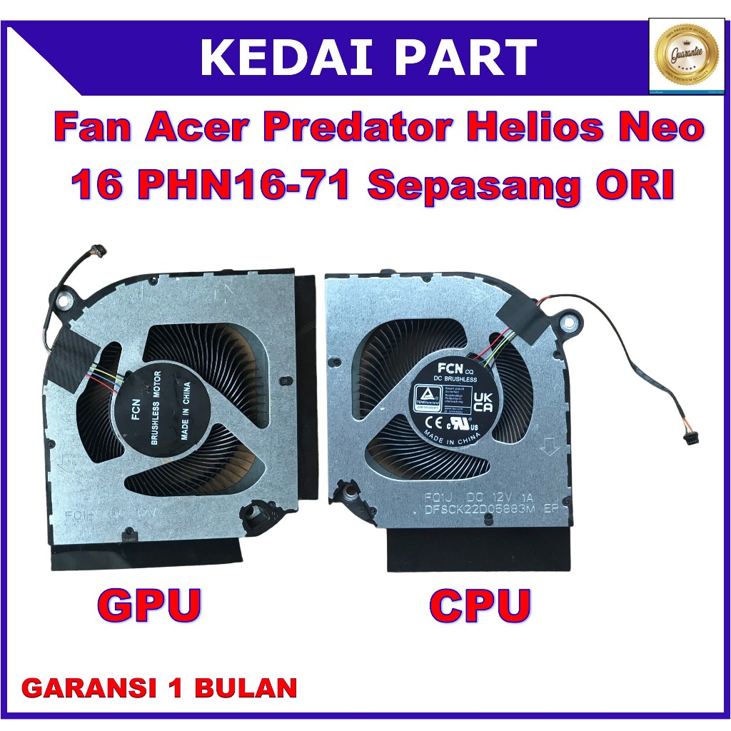 Acer Predator Helios Neo 16 PHN16-71 PHN18-71 5606 N22Q22 CPU ขวา GPU ด้านซ้ายคู่ต้นฉบับ