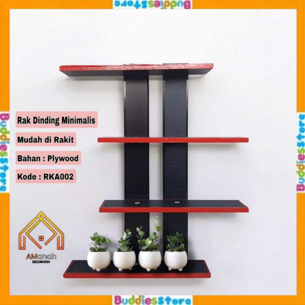 MINIMALIST WALL SHELF CODE RKA002 - MULTIPURPOSE WOODEN DISPLAY SHELF WALL SHELF