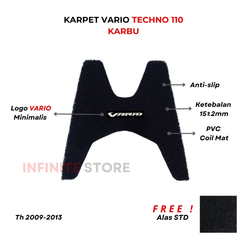 พรมคาร์บูเรเตอร์ Vario Techno 110 | Vario TECHNO ที่วางเท้ากันลื่น