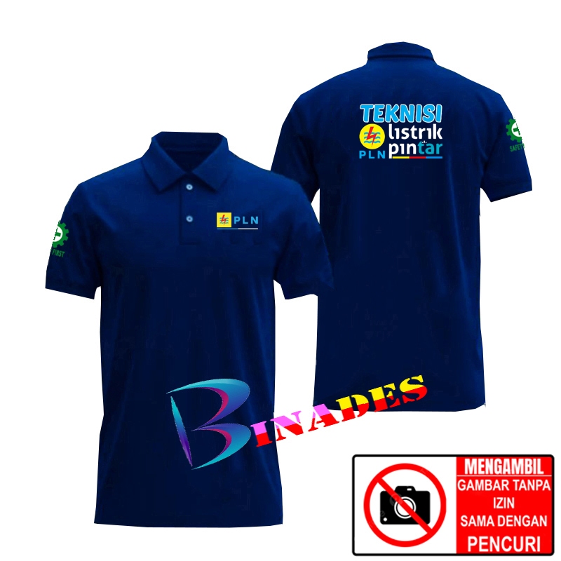 ขายเสื้อโปโล เสื้อยืดผู้ชายและผู้หญิง คอปก เสื้อยืด PLN SMART ELECTRICITY เสื้อยืด Wangky BINADES