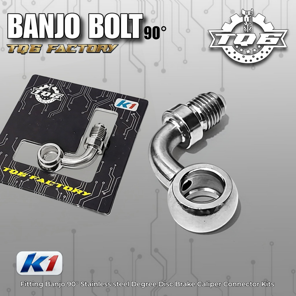 Banjo Fitting 90 องศา Chrome Stainless Steel TQ6 -K1 Banjo 90 องศา Stainless vietanm