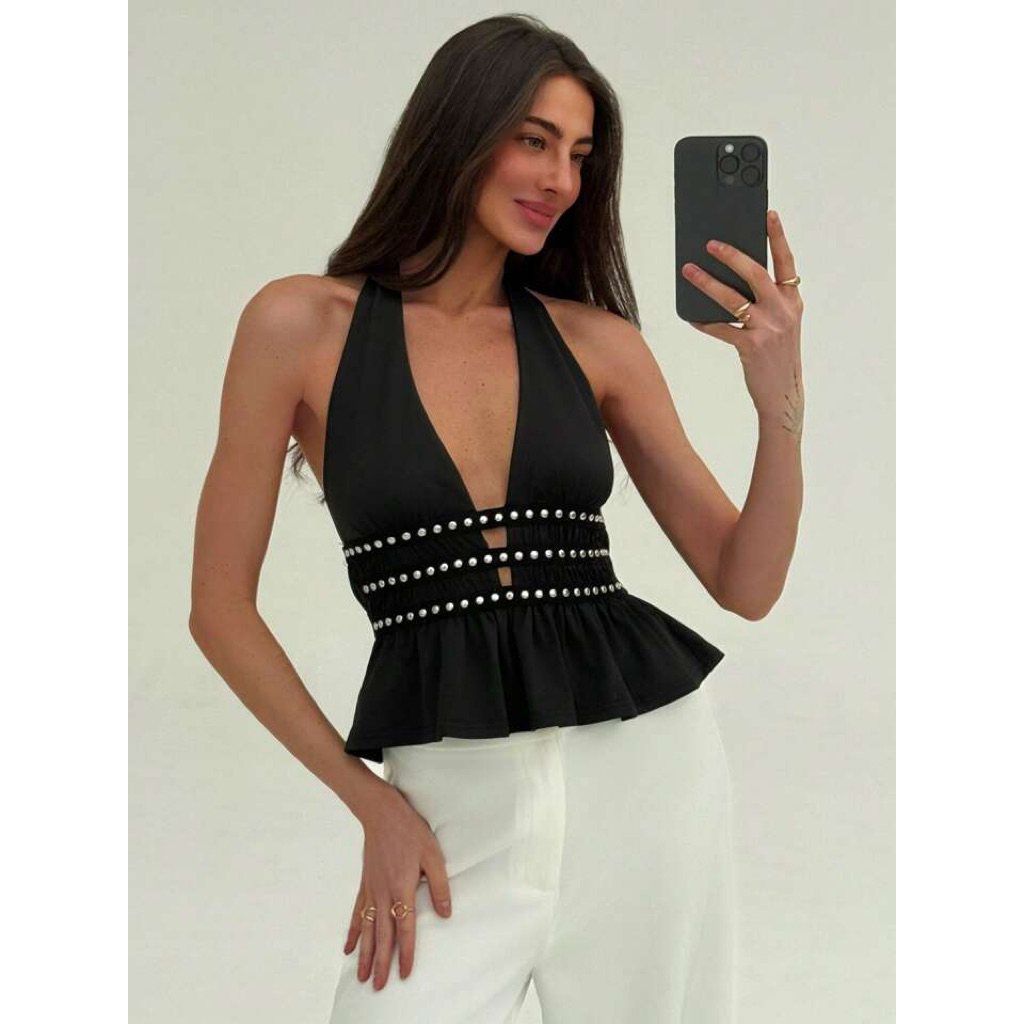 FYF_A0596 - เสื้อคล้องคอคอวีลึก