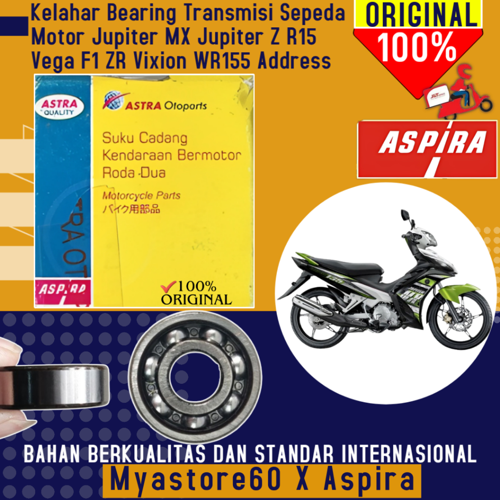 ORIGINAL Aspira Kelahar Bearing Transmission 6202 (15x32x11) Jupiter MX (135) Juputer MX-King (150) 
