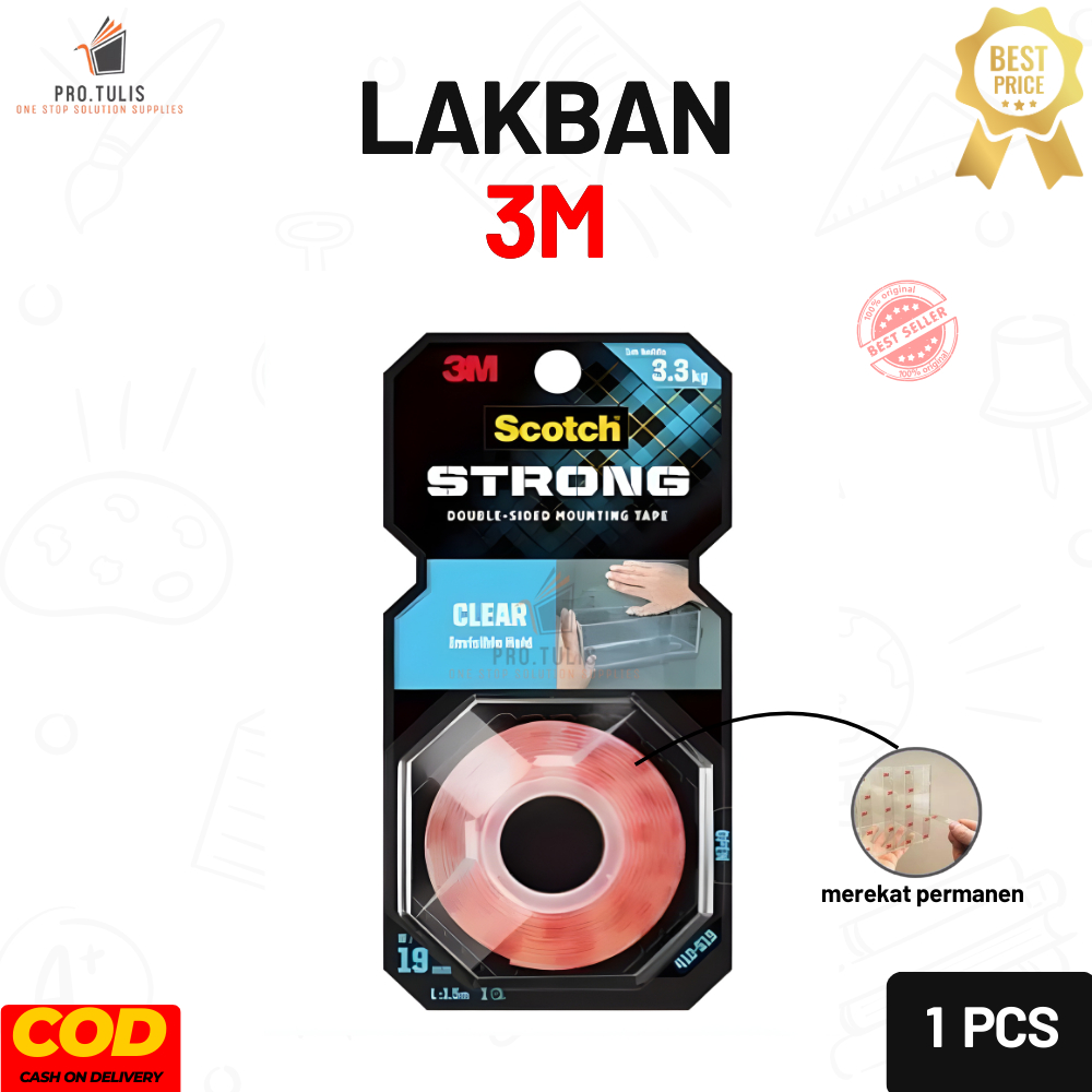 3M Scotch Strong Double Tape Clear – Strong Clear Double Tape Mounting Pro.การเขียน