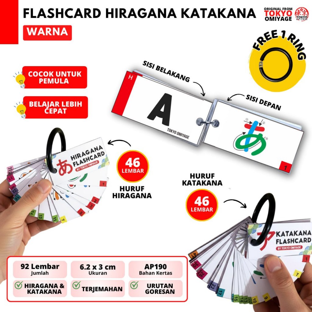 แฟลชการ์ดญี่ปุ่น KATAKANA HIRAGANA | การ์ดลีฟนิ่ง LANGUAGE ของญี่ปุ่นสําหรับผู้เริ่มต้น, LPK & JLPT N5