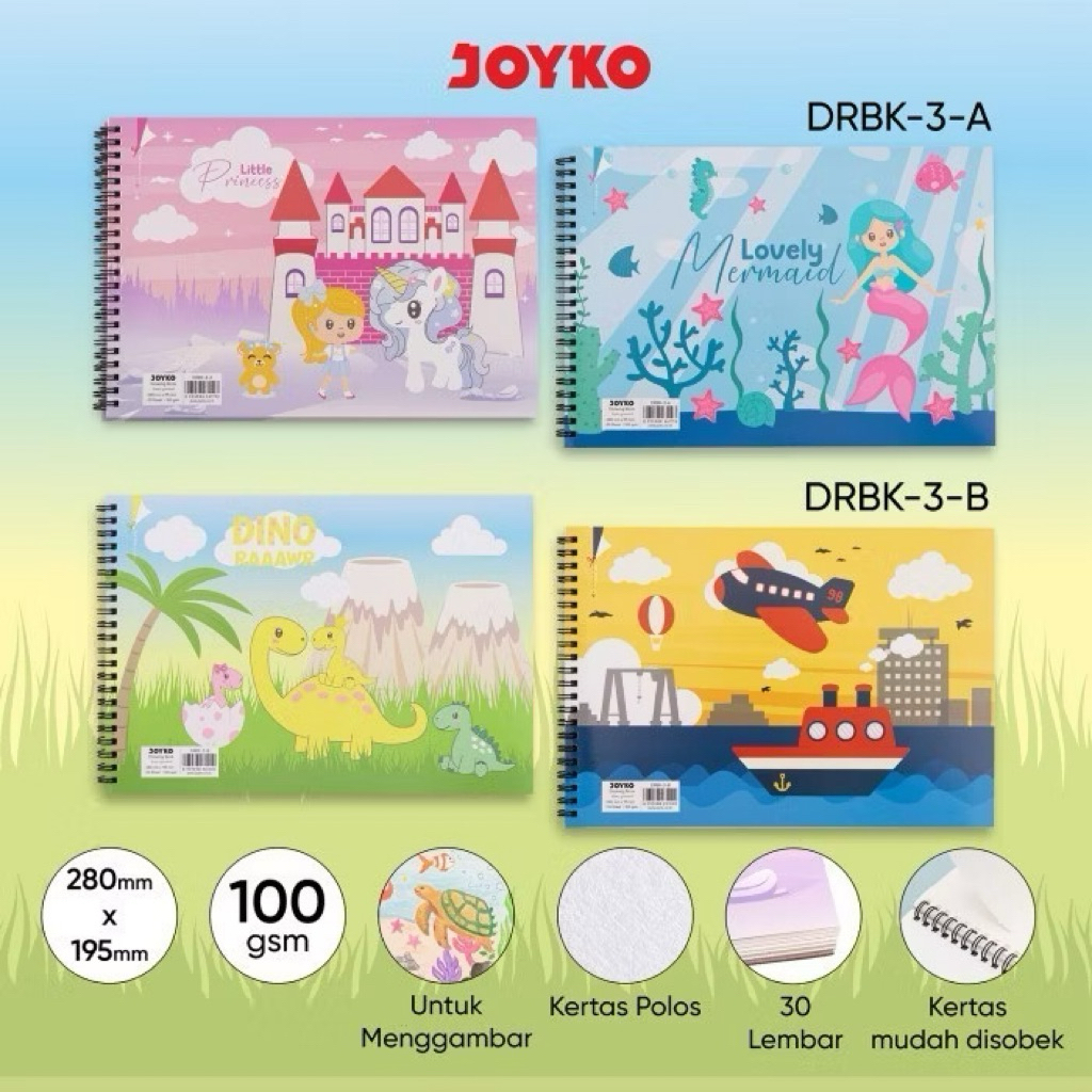 JOYKO DRBK-3A-3B DRAWING BOOK / 100GSM DRAWING BOOK COTENTS 30 แผ่น (1 ชิ้น)