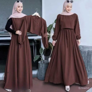 NAFISA MAXY SET 2IN1 INNER + OUTER Fashion Wanita Gamis Set Fashion Perempuan Terbaru Terlaris Terendi Terkini Terpopuler