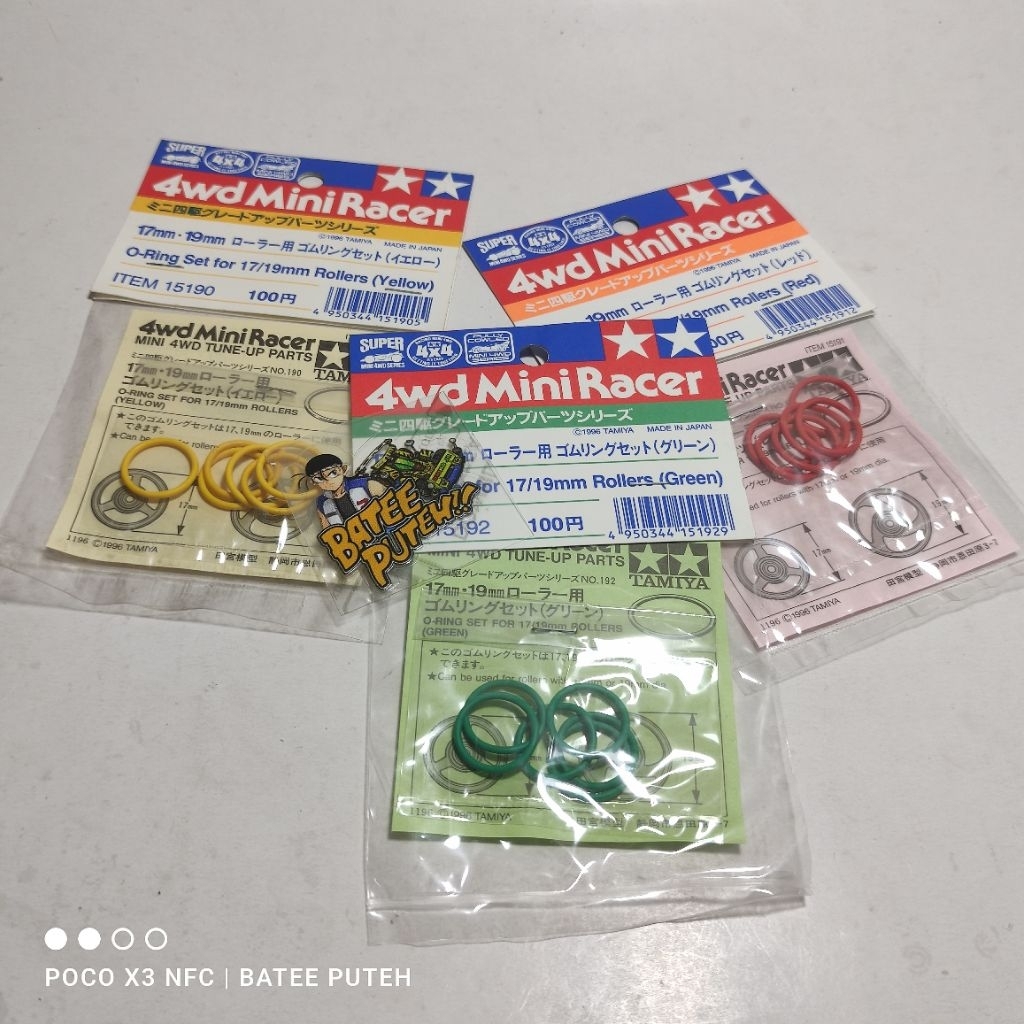 TAMIYA MINI 4WD O RING SET สําหรับลูกกลิ้ง 17/19 มม.