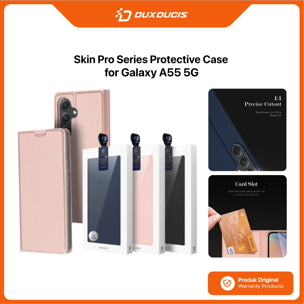 DUX DUCIS Case Samsung Galaxy A55 5G DUX DUCIS Skin Pro Series Wallet Card Holder Protective Cover C