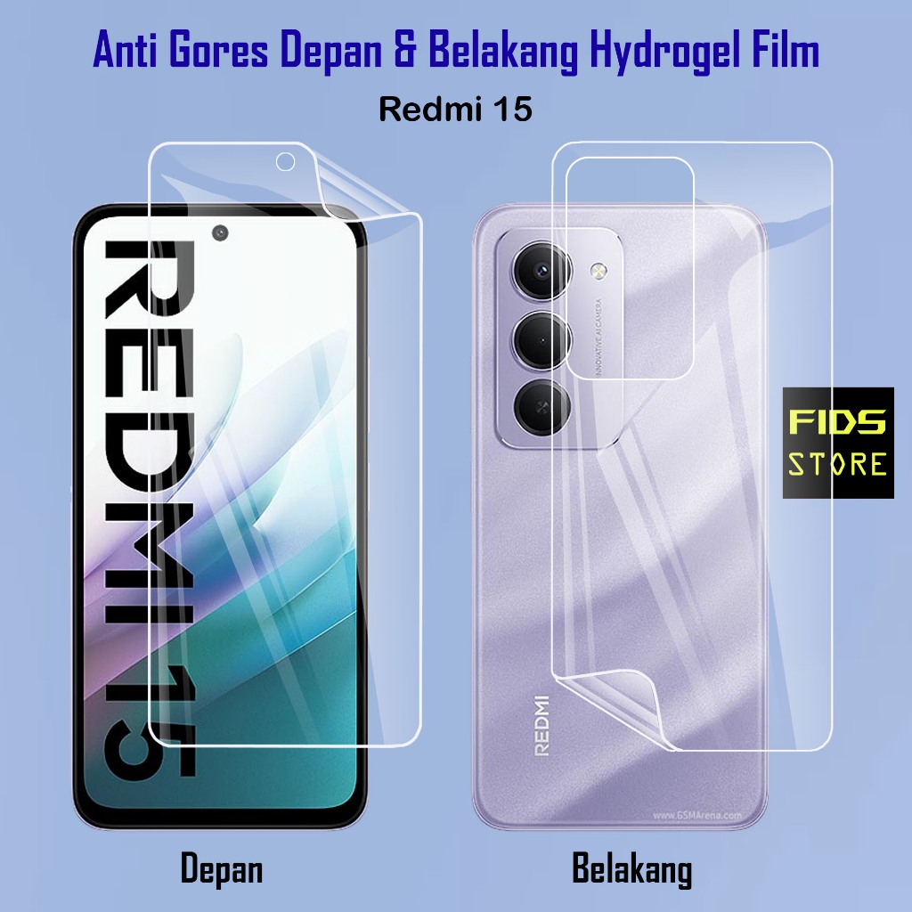 LAYAR Hans- Hydrogel CLEAR ด้านหน้า/REAR Xiaomi Redmi 15 14 14C 13 13C 12C C63 หมายเหตุ 15PRO 15C 12