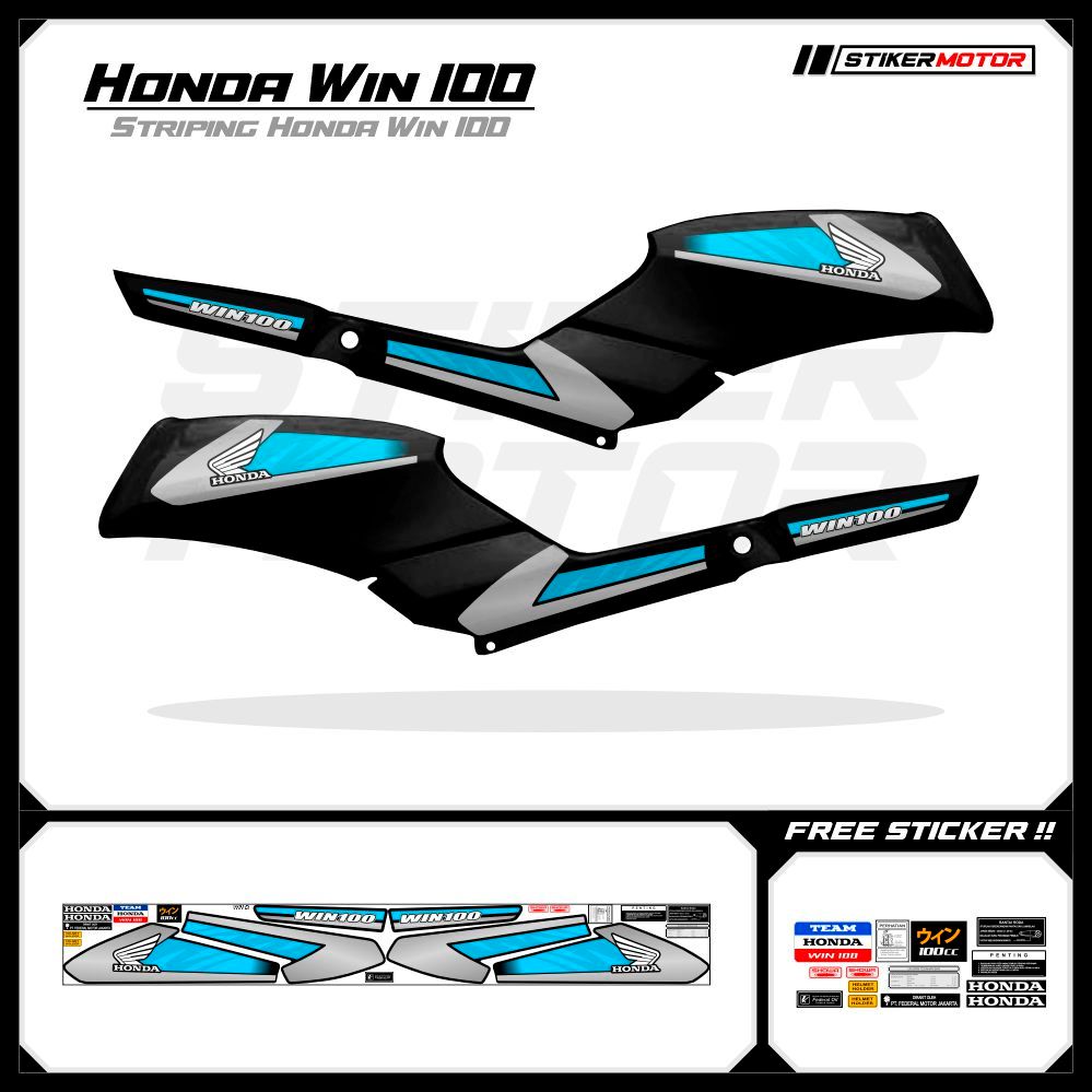 WIN13 Striping สติกเกอร์ Honda Win 100 สติกเกอร์ Variations สติกเกอร์ Striping Scootlet Scotlite Hon
