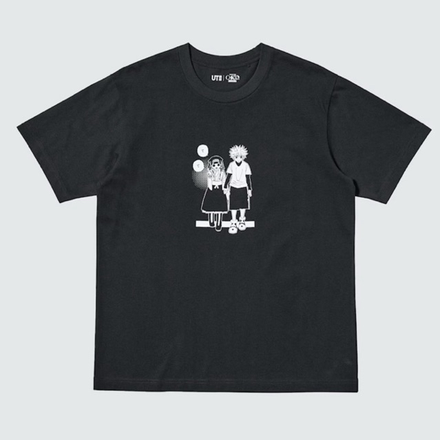 เสื้อยืด Uniqlo x Manga Hunter x Hunter 01 | UT SHUEISHA 100th Short Sleeve Mens Womens - สีดํา