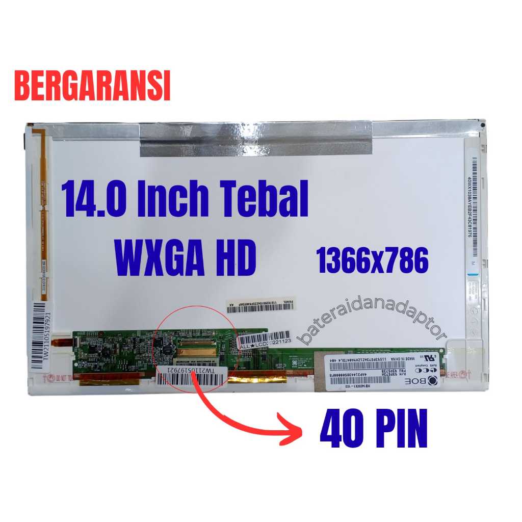 LED LCD 14.0 "40 PIN THICK HD WXGA 1366x768 BOE HB140WX1-100 แล็ปท็อปหน้าจอใหม่