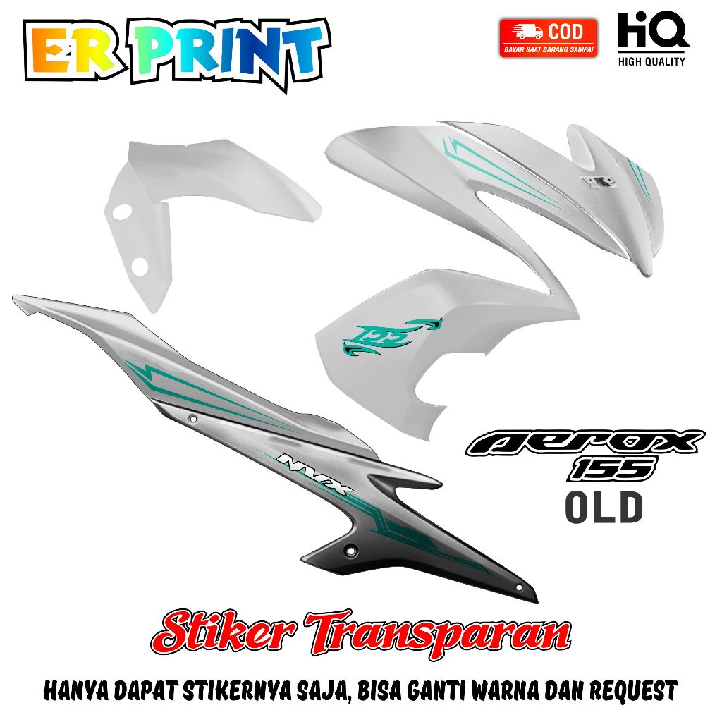 สติ๊กเกอร์ใส Aerox 155 Old Anti-Fade Cool Striping Aerox 155 รายชื่อการออกแบบเก่า Nx5