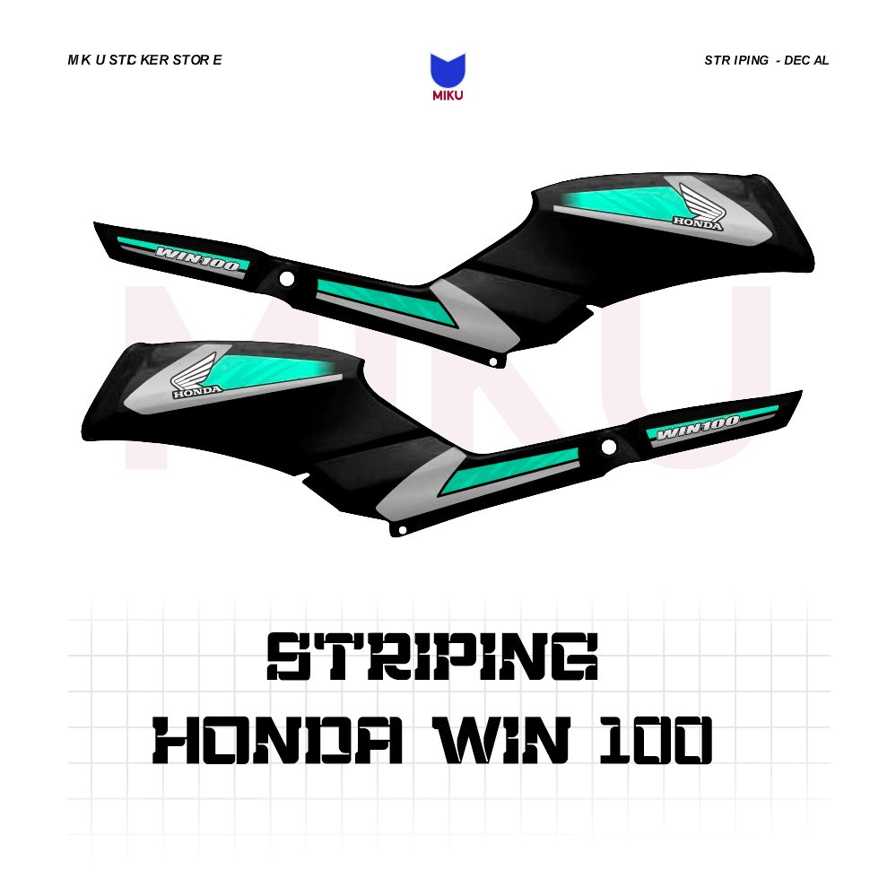 WIN13b Honda Win 100 สติกเกอร์ Variation Striping สติกเกอร์ Win 100 เก่า Striping สติกเกอร์ Scotlite