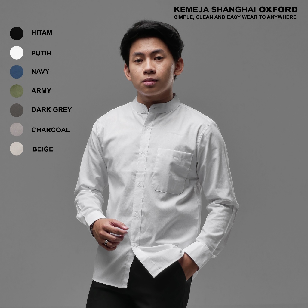 KEMEJA Heyplain Shanghai Oxford เสื้อเชิ้ตแขนยาวผู้ชาย - เสื้อเชิ้ต Oxford Koko แขนยาวผู้ชาย