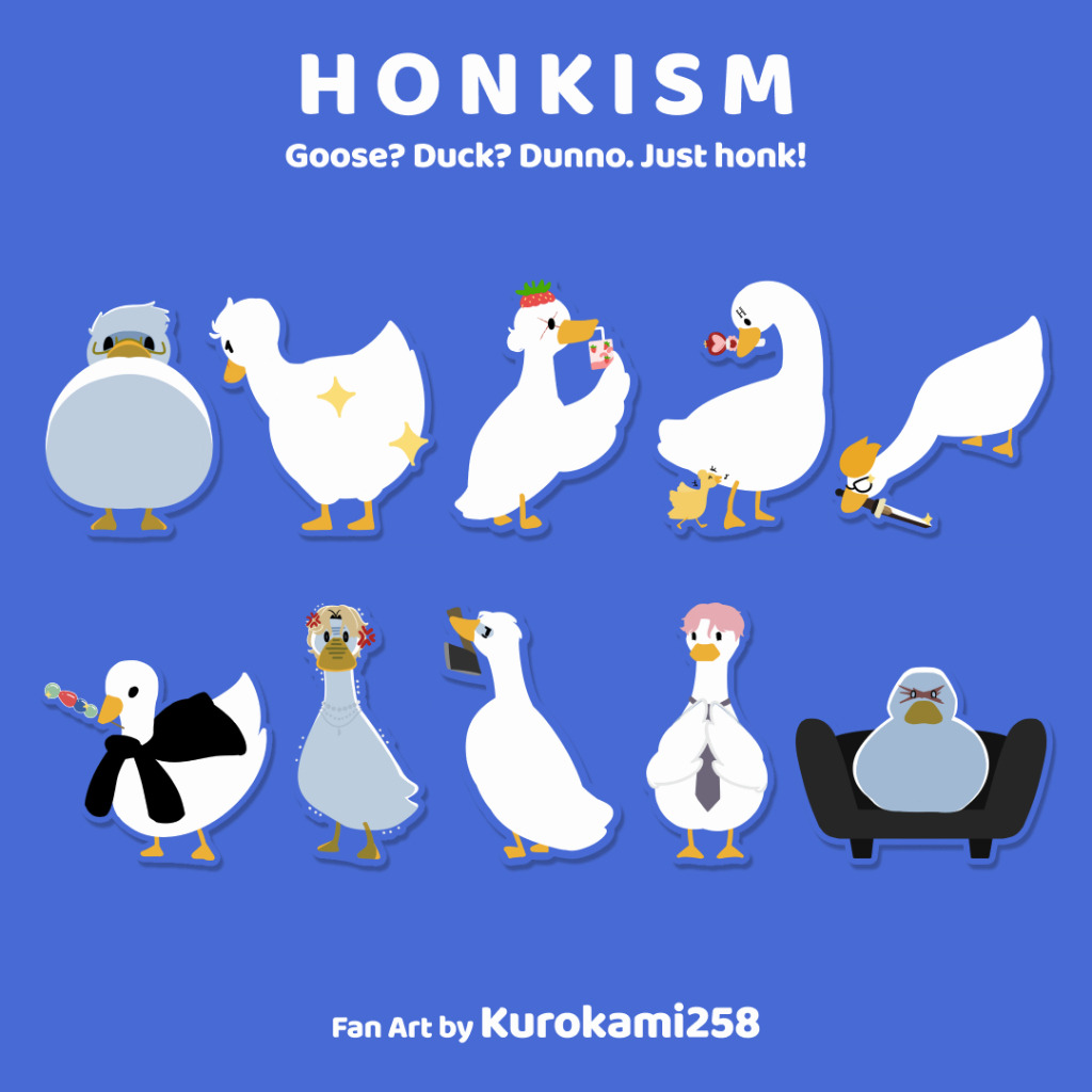 Lookism Soang Bebek Goose Duck Sticker Die Cut 6 cm Pin Button 44 mm (Fanmerch by Kurokami258)
