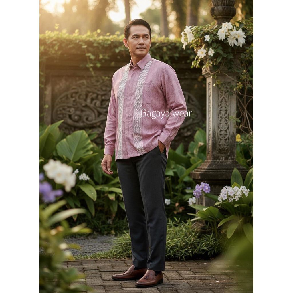 KEMEJA MENS LONG-SLEEVED FUR WOVEN SHIRT// EID SHIRT// CASUAL OFFICE SHIRT// ผู้ชาย KOKO SHIRT