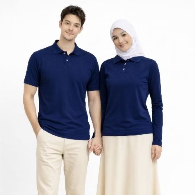 NAVY BLUE POLO SHIRT สําหรับผู้ชายและผู้หญิง - POLO COLLAR SHIRT