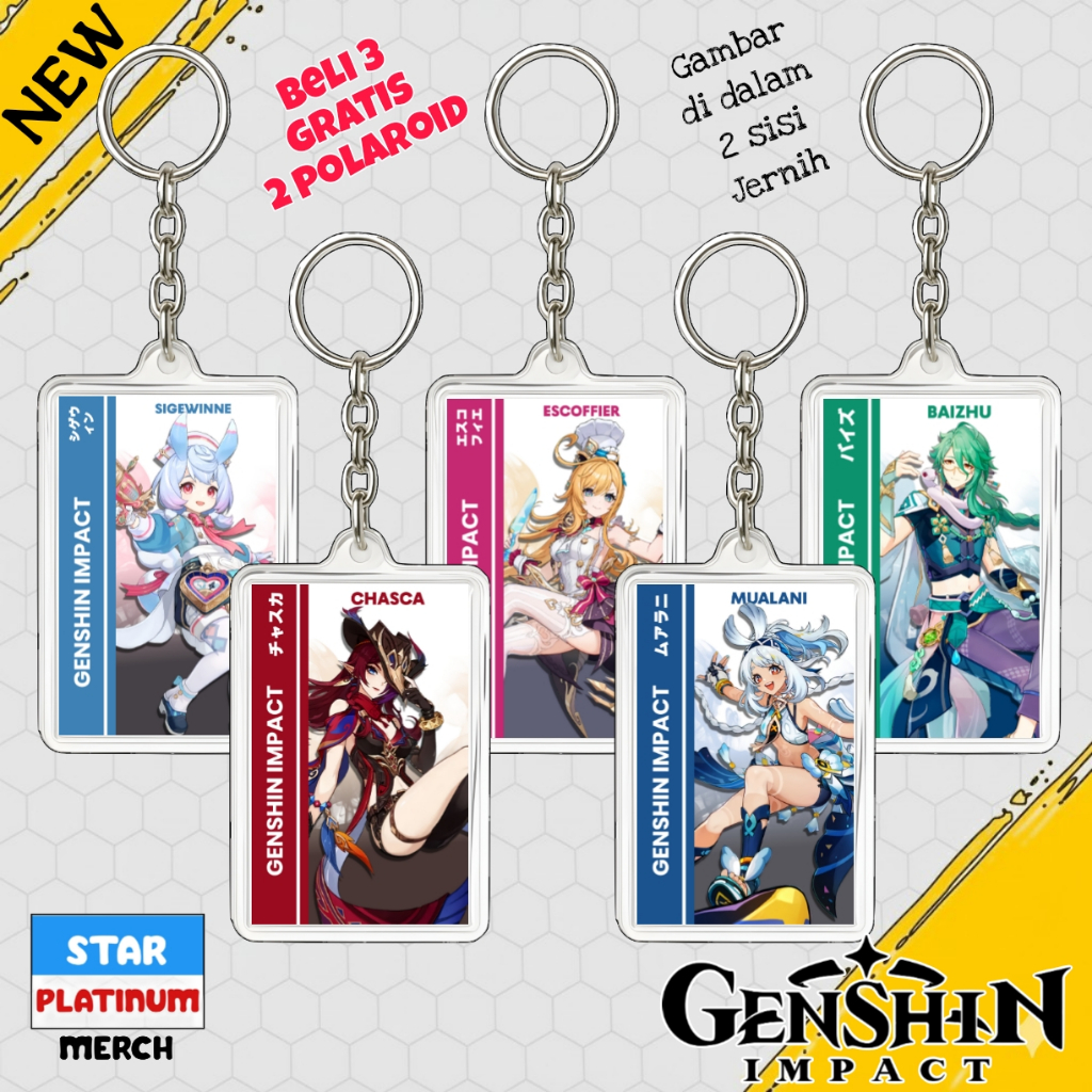 GANTUNGAN Genshin Impact Keychain - พวงกุญแจ Genshin Impact - พวงกุญแจอะนิเมะเกม - พวงกุญแจ Chasca -