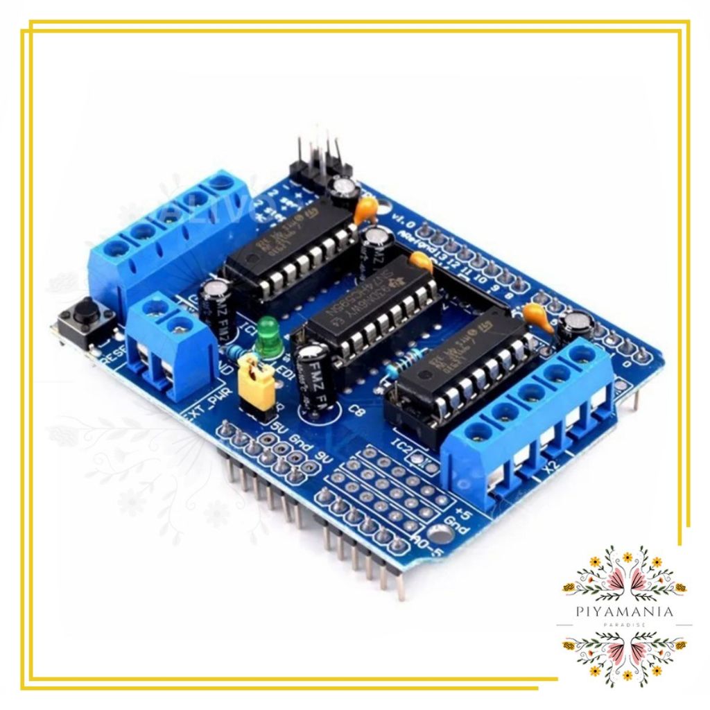 PAJAMANIA มอเตอร์ไดร์เวอร์ L293D Shield มอเตอร์ควบคุมไดรฟ์ L293Expansion Board สําหรับ Arduino