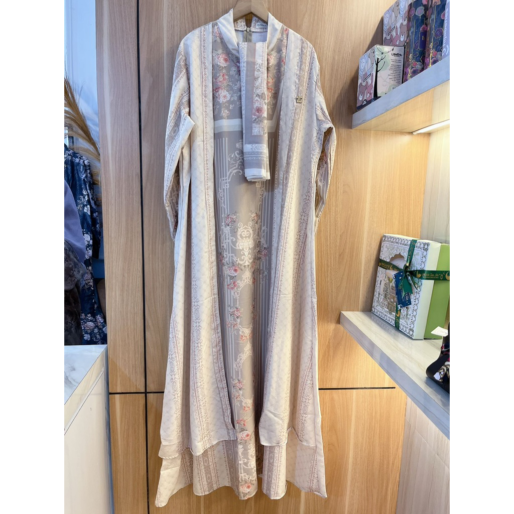ZAHRA DRESS MOTIF ฟรี HIJAB/ZAHRA DRESS HARI RAYA