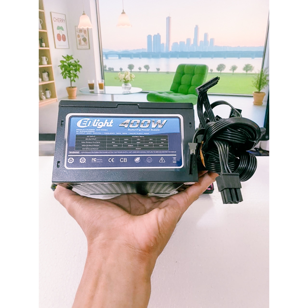 พาวเวอร์ซัพพลาย PSU Enlight 400W 80+ ยูนิตเฉพาะซีลเรียบ
