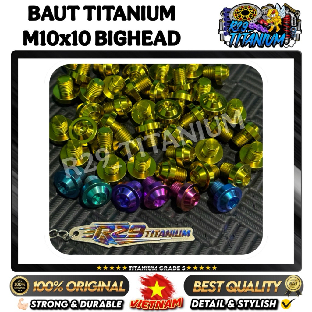 M10X10 BIG HEAD ORIGINAL TITANIUM GR5 TITANIUM BOLT