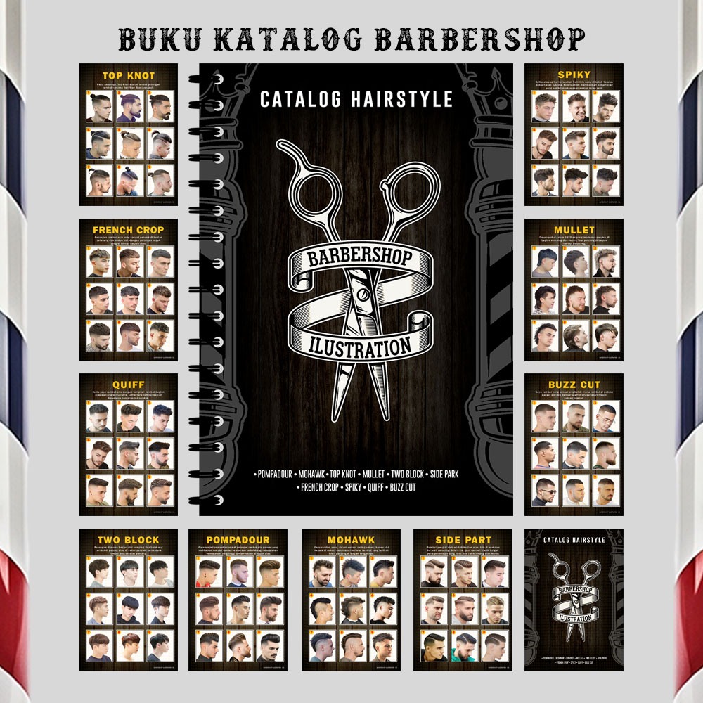 หนังสือโมเดลผมผู้ชายยอดนิยมสําหรับร้านตัดผม ตัดผม และร้านทําผม - ช1