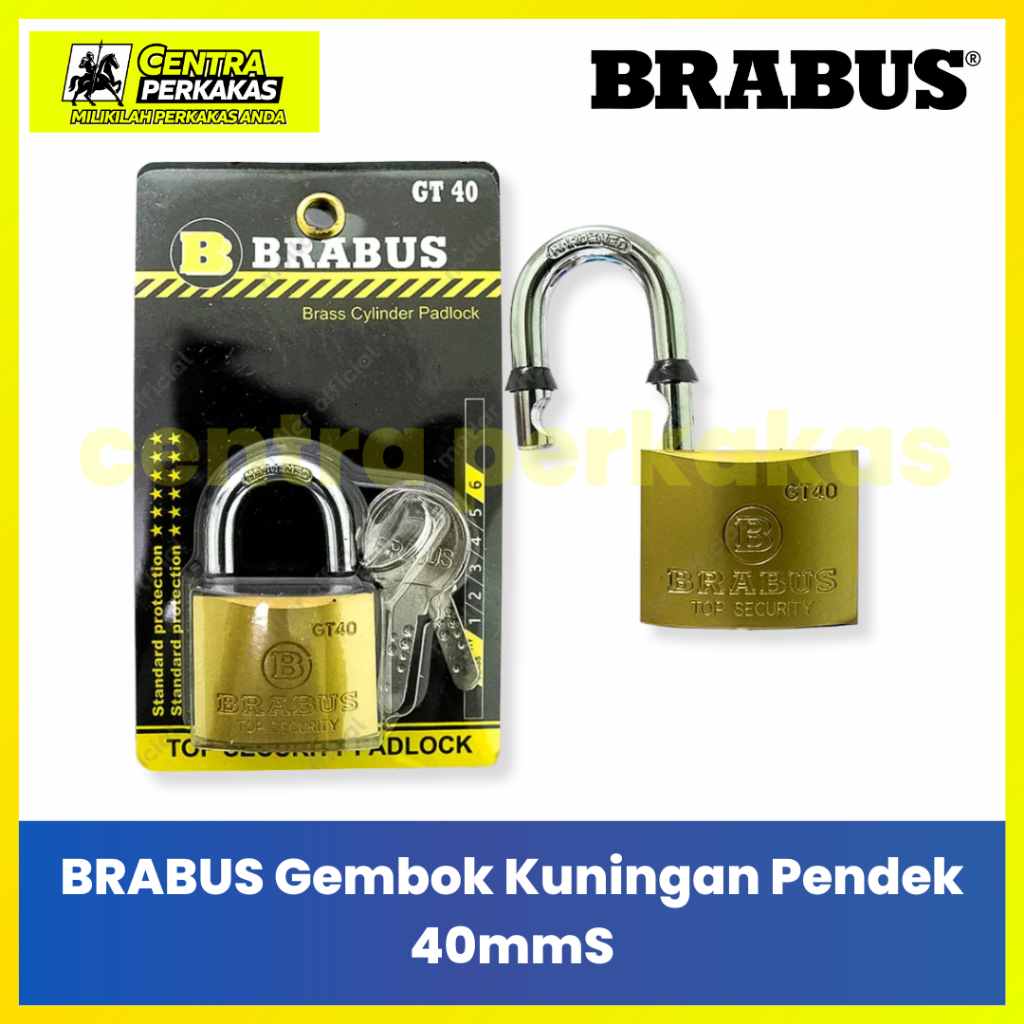 BRABUS กุญแจทองเหลืองแข็ง 40mmS / 50mmS / 60mmS - กุญแจทองเหลืองคอสั้น