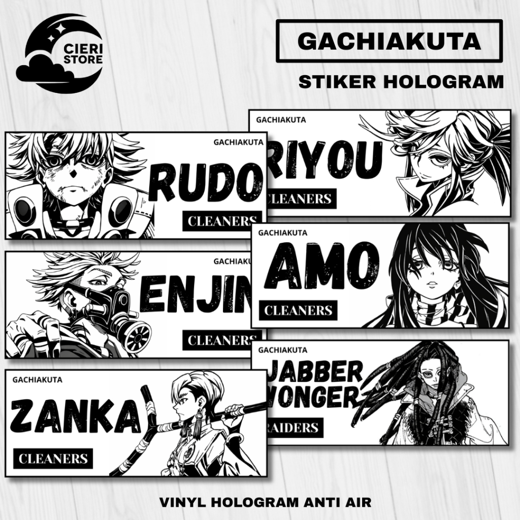 สติ๊กเกอร์โฮโลแกรม Gachiakuta อะนิเมะ Rudo Riyou เครื่องยนต์กันน้ํา