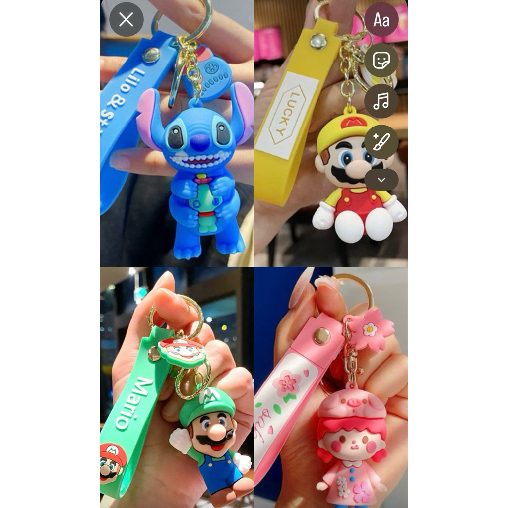 GANTUNGAN AESSETIC CAR/MOTORCYCLE KEYCHAIN / CHARACTER KEYCHAIN