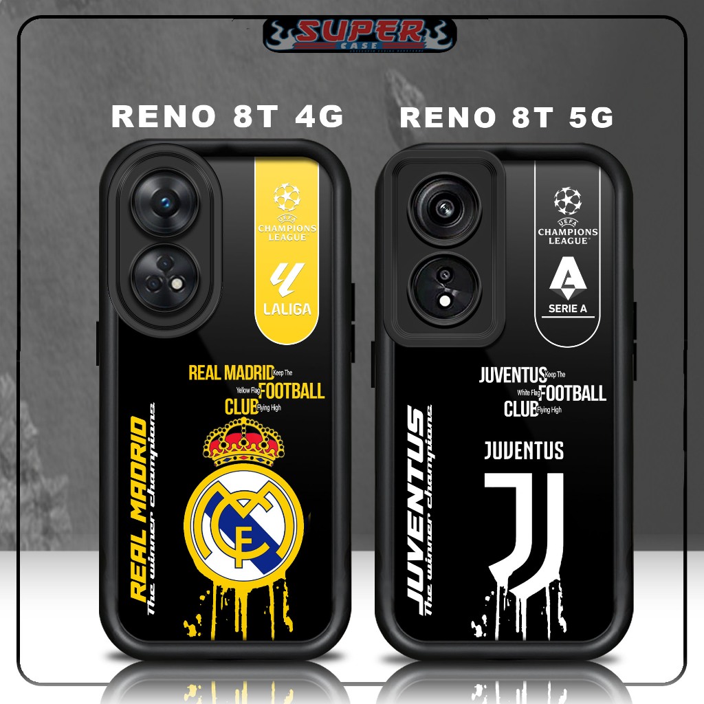 เคส Hp สําหรับ SoftCase Hp สําหรับแก้วสีดํา Premium OPPO RENO 8T 4G RENO 8T 5G Design FOOTBALL2