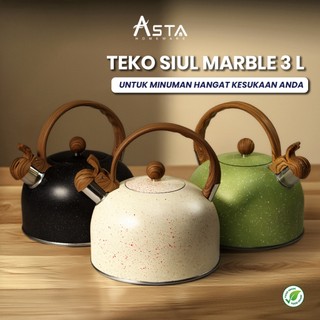 Teko Siul - Stainless Steel - Ketel Estetik - Whistling Kettle Marble - 3 Liter | Asta Homeware