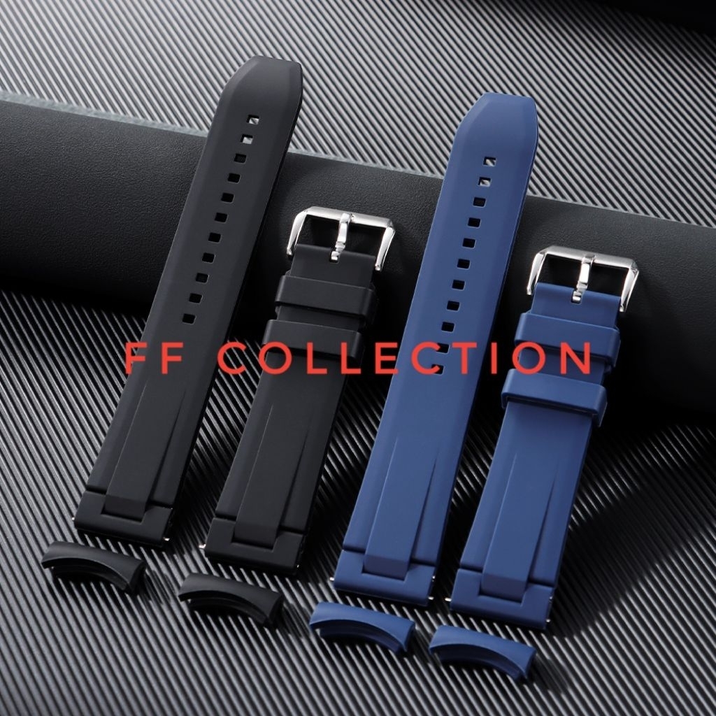 FF 20MM 20 MM FKM ORIGINAL SEIKO TUDOR FLAT / CURVED END STRAP WATCH STRAP