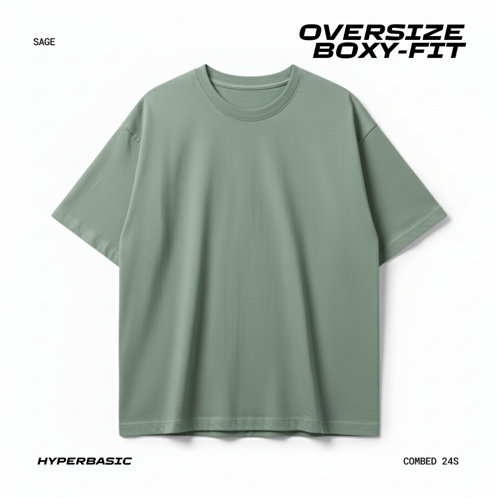 เสื้อยืด Hyperbasic Combed 24s Oversize Boxy Fit | SAGE SAGE SAGE
