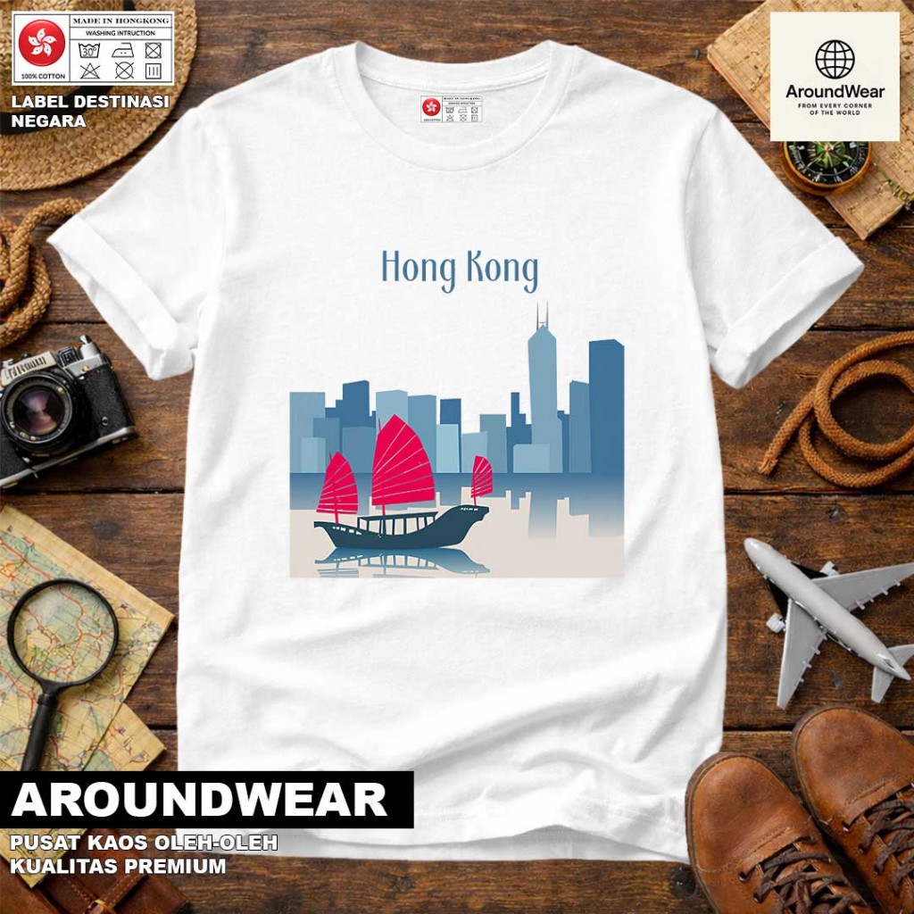 HONG KONG SOUVENIR เสื้อยืด 47 พร้อมแท็ก HONG KONG PREMIUM SOUVENIR MATERIAL ของขวัญ