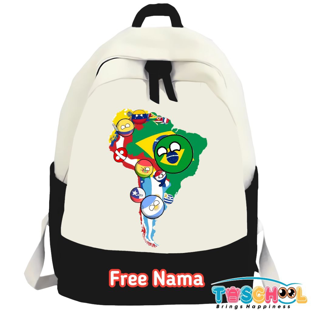 COUNTRY BALL MAPS HUMAN COUNTRY KIDS BACKPACK ฟรีชื่อ