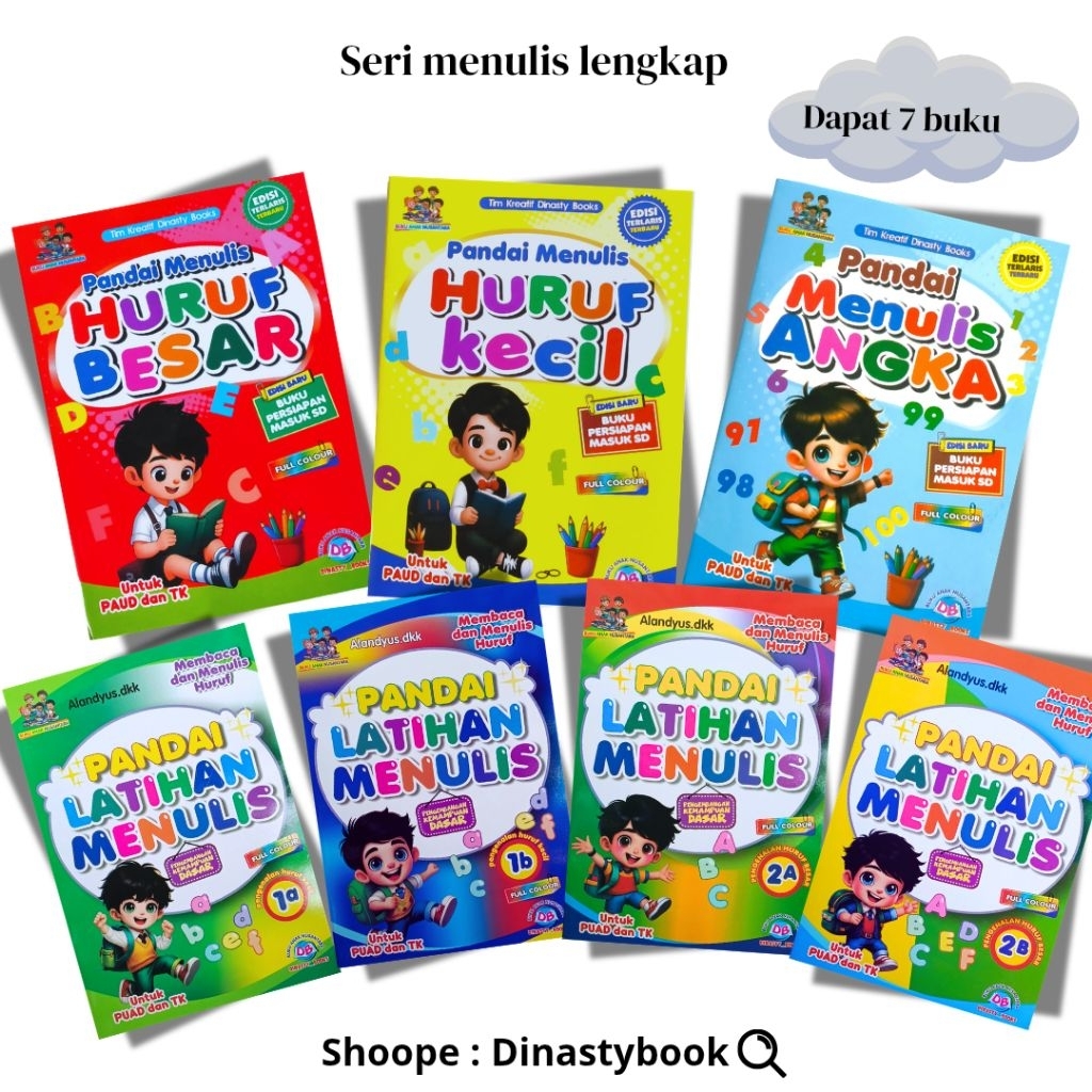 1 แพคเกจ 7 เล่ม WRITING PRACTICE BOOKS / COMPLETE KINDERGARTEN WRITING LEARNING BOOKS/DB