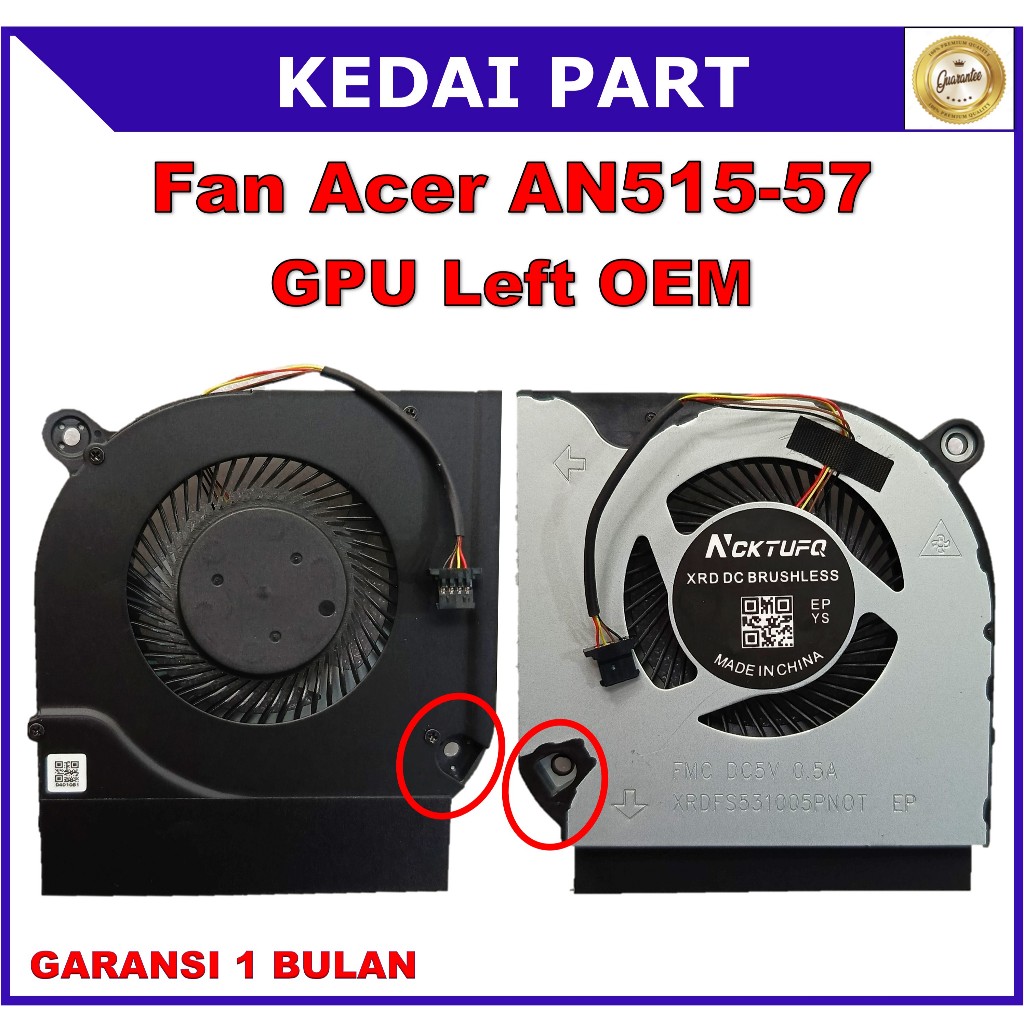 พัดลม Acer Nitro 5 AN515-57 AN515-44 AN515-45 AN515-55 AN515-56 AN517-41 GPU LEFT OEM