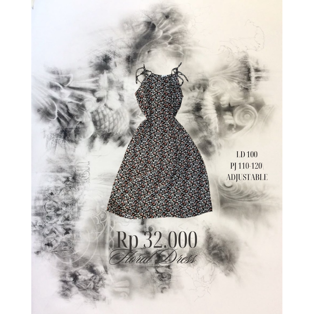 เดรสลายดอก | Igari morikei shoujou hisekaji jfashion vintage coquette cotage ดอกไม้