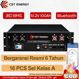 CST ENERGY Baterai Lithium LiFePO4 51.2V 100Ah 5.12kWh - Baterai Rak Server 6000 Siklus - Untuk Sistem Tenaga Surya - Chassis 3U
