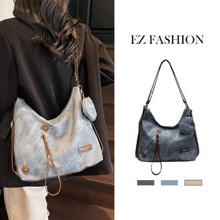 Bag Vintage Tas Bahu Mode Denim Tas Selempang Wanita Kanvas Tote Bag Shoulder Bag Berkapasitas Besar