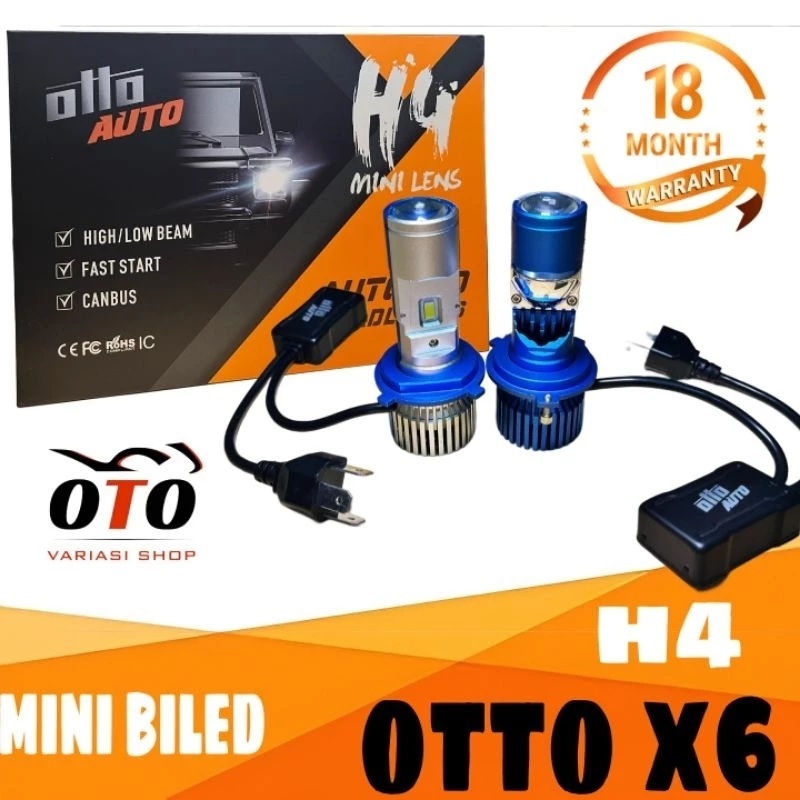 OTTO X6 MINI PROJECTOR DOUBLE BEAM SOCKET H4 PNP รถยนต์ MOTORCYCLE